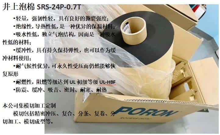 日本SRS-24P-0.7T井上聚氨酯泡棉模切沖型-500MM*50M
